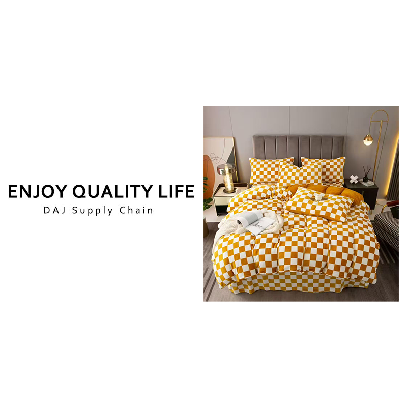 2025新款牛奶绒网红棋盘格四件套2*2.4m  居家日用套装