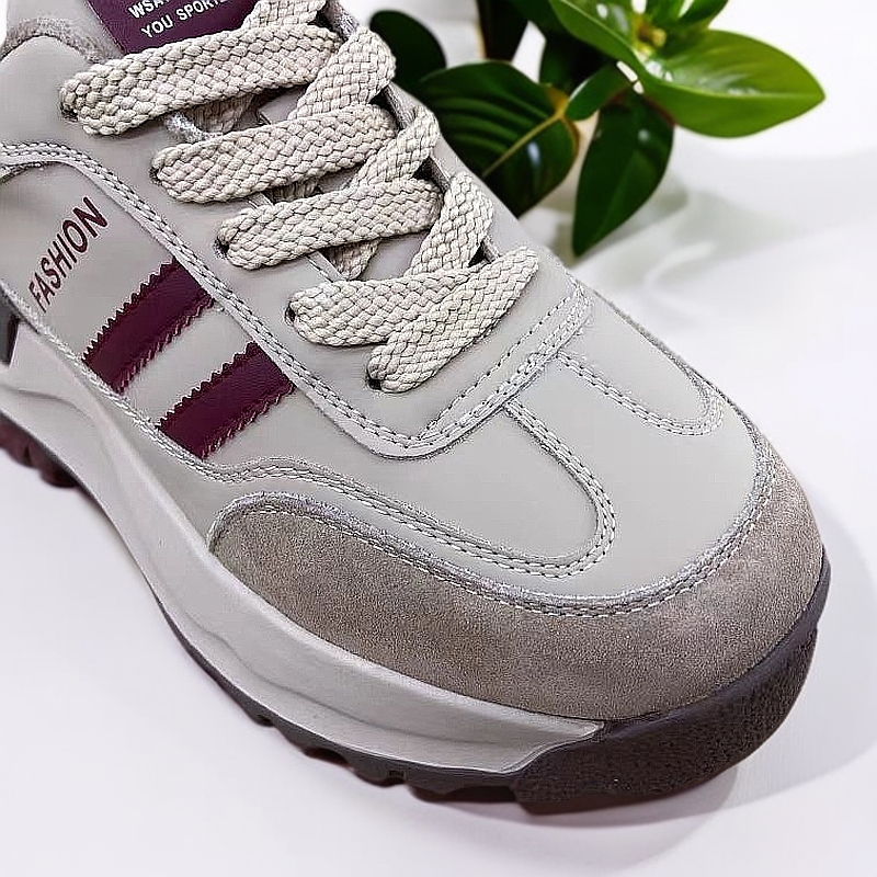 轩美诗2024新款阿甘鞋潮流拼接加绒厚底系带6412舒适时尚百搭女士