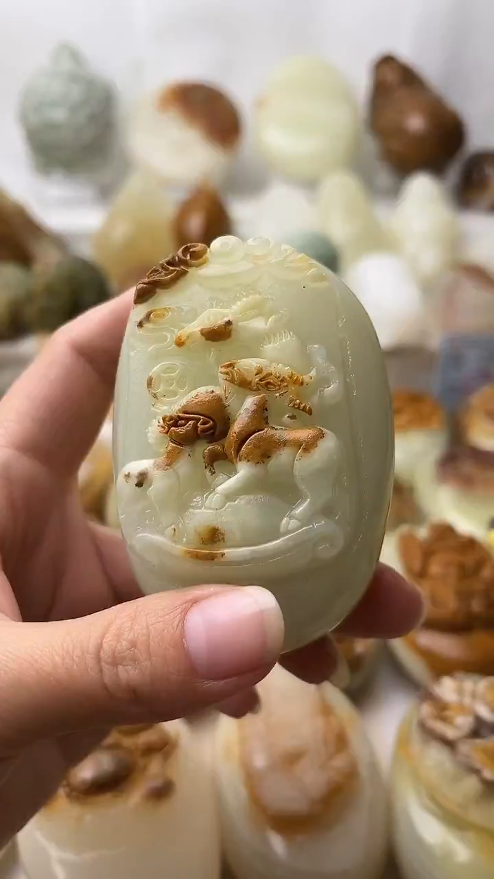 石材古青石棉纹正常不退换三羊开泰