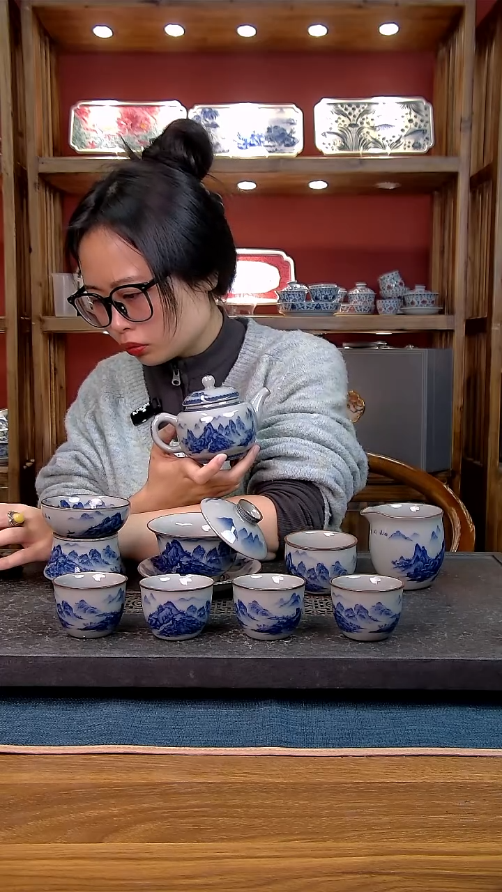 简装家用款9件套 老陶泥开片纹陶瓷茶具