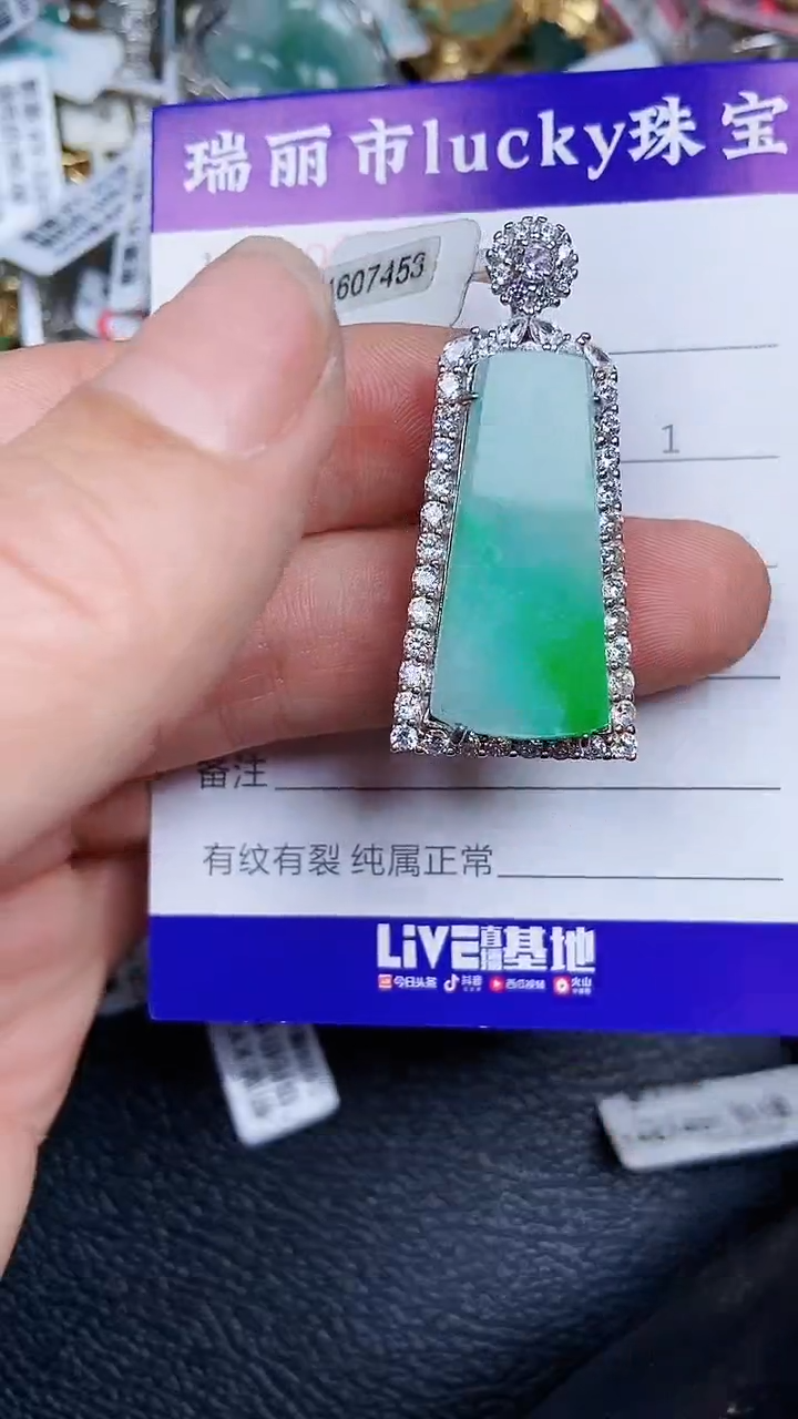 颈饰银S925镶嵌翡翠0221