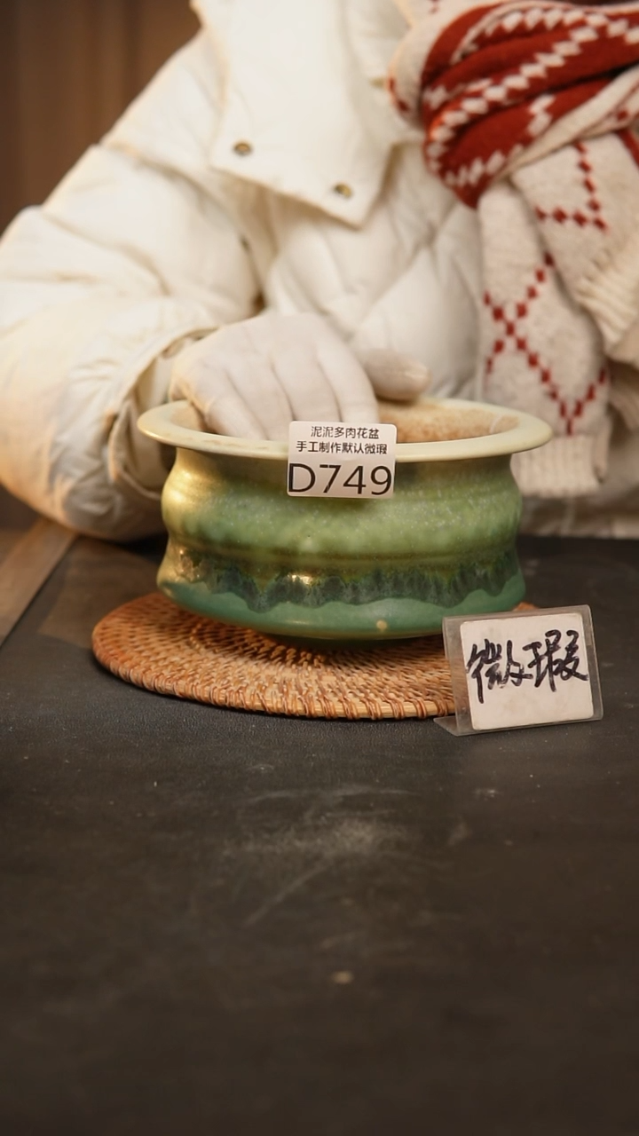 【闪购商品】瓷片749泥泥手工花盆