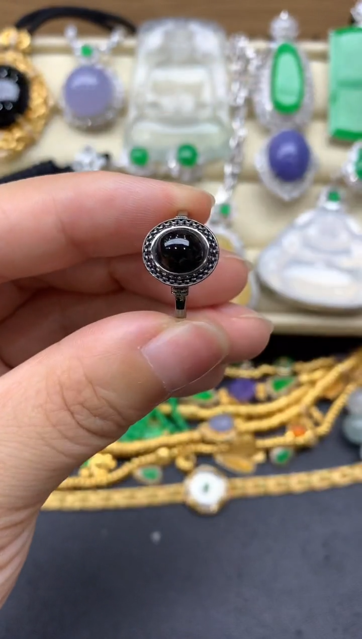 翡翠戒指18K金镶嵌187-中国好珍宝