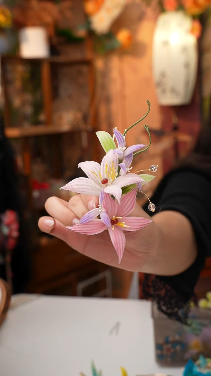 铜合金无锦簪阁非遗绒花