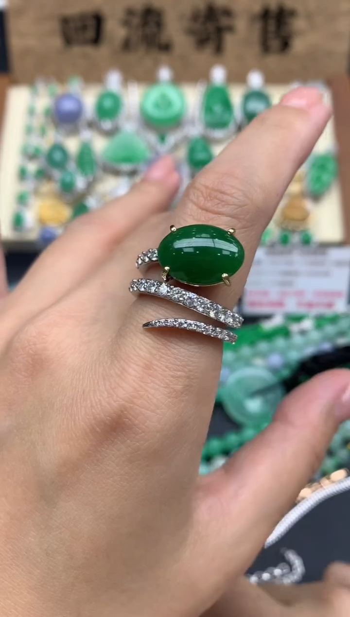 【闪购商品】翡翠戒指18K金镶嵌237-中国好珍宝