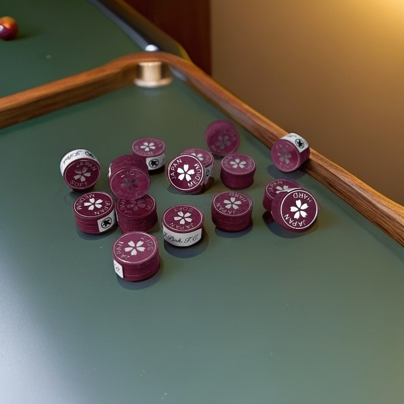 正品樱花皮头14MM大头九球台球杆杆头多层中式黑八桌球配件