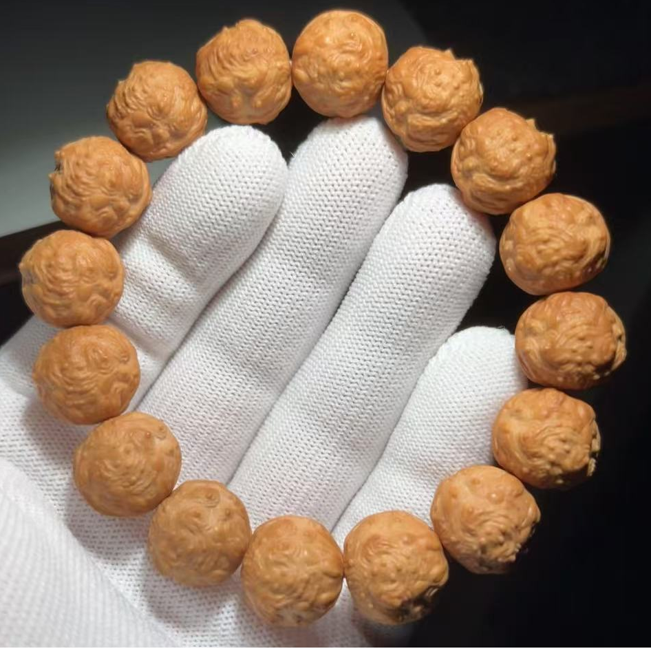 【一核】全品无瑕精工雕刻猴头核桃蛤蟆蟾王手串文玩单圈