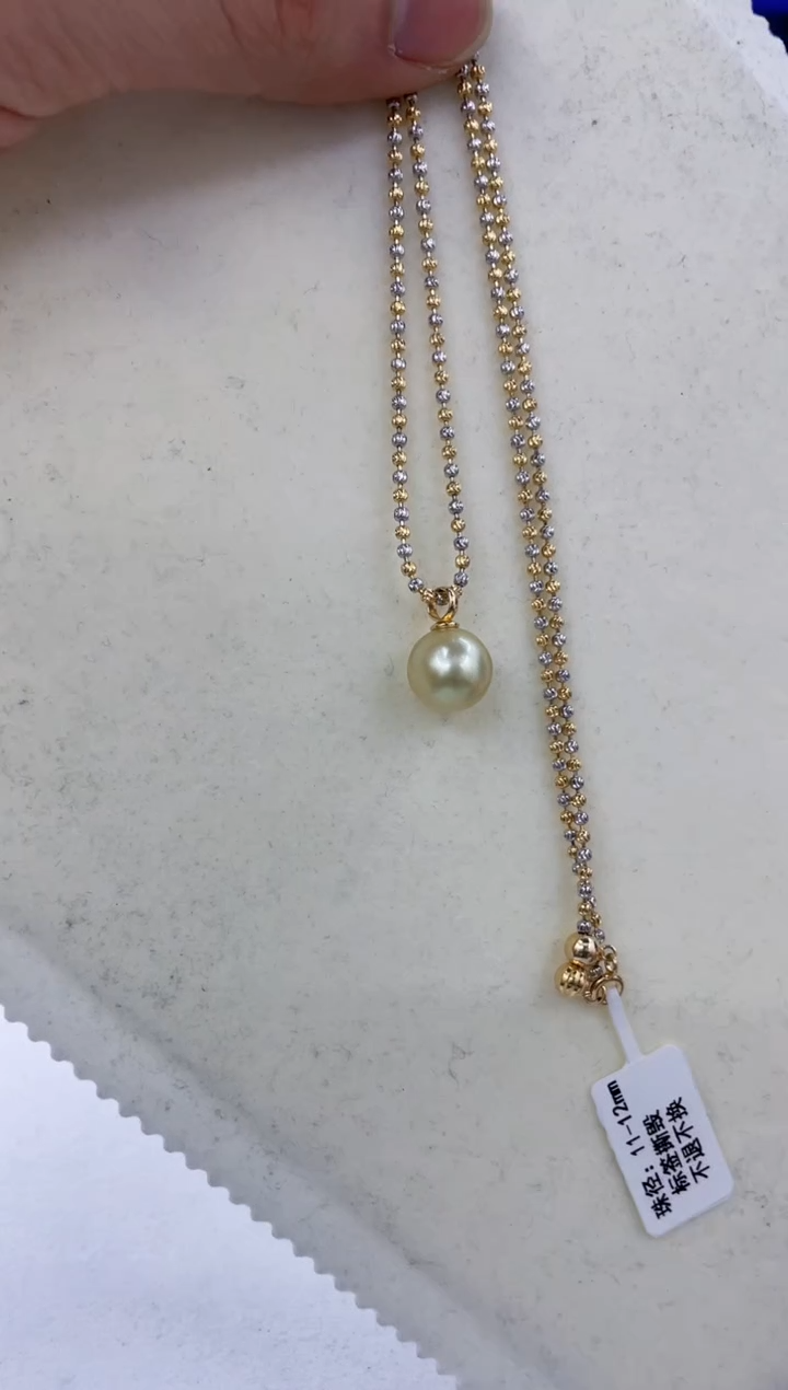 银S925镶嵌颈饰海水珍珠  