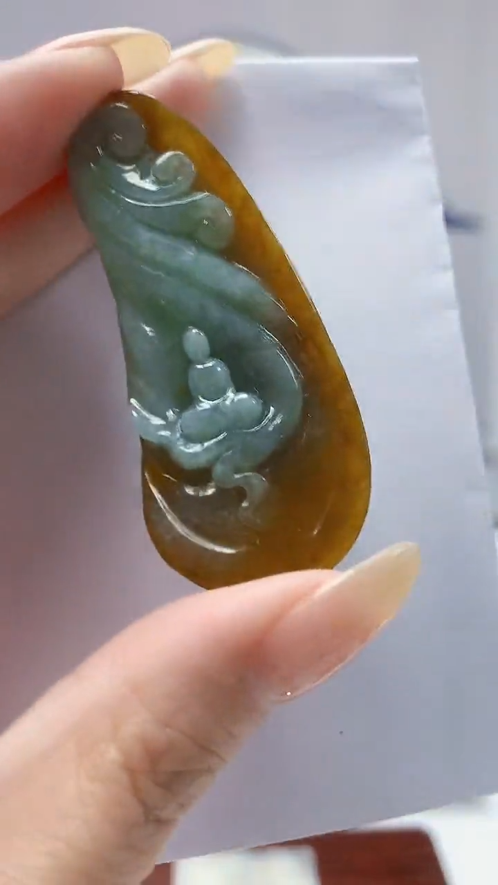 定制翡翠未镶嵌4969DD-毛货挂件69