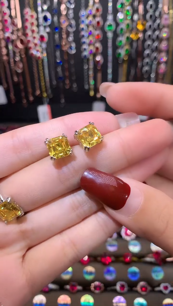 【闪购商品】水晶耳饰银S925镶嵌高温优化/合成处理 银色