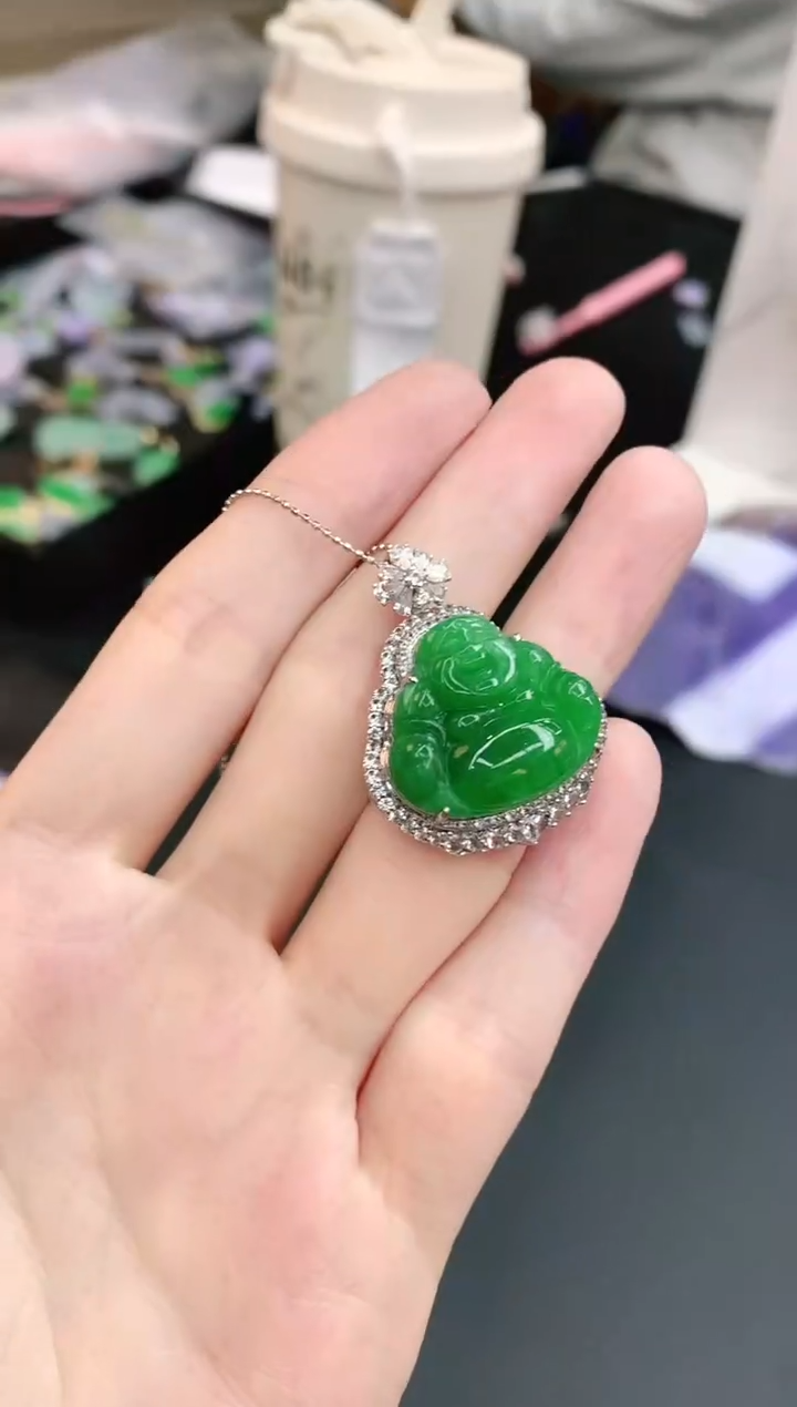 【闪购商品】翡翠颈饰18K金镶嵌赠礼盒证书 小君