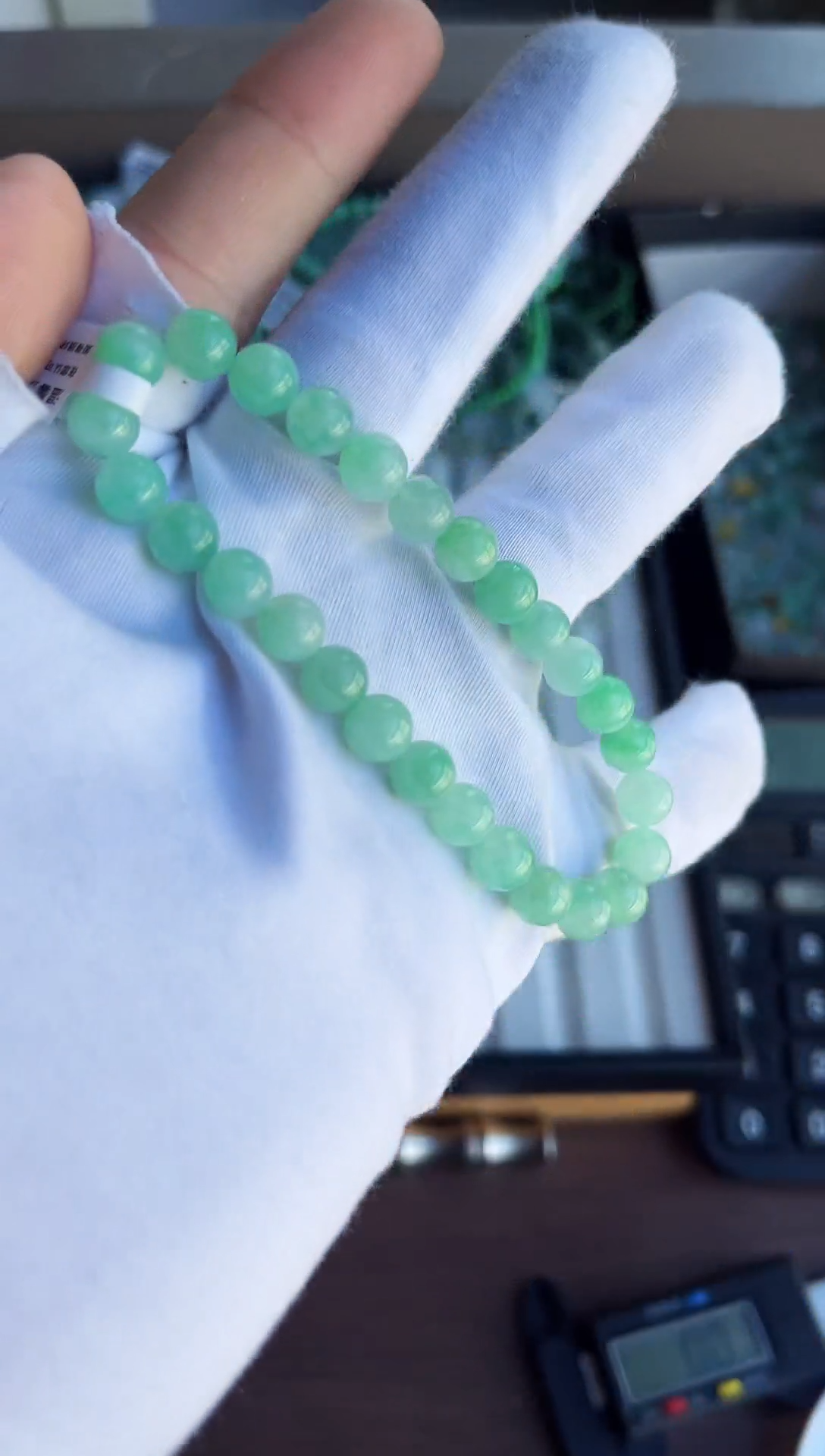 散珠翡翠翡翠手串卡7+