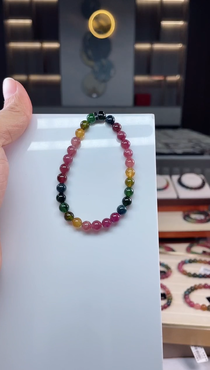 未镶嵌老矿碧玺单圈手串6mm+碧玺（多样性发一条）Q