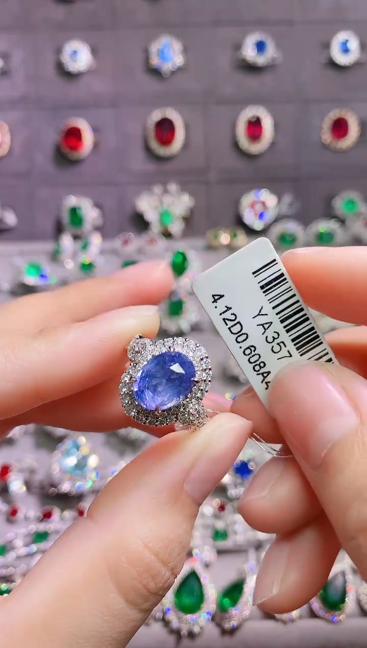 【闪购商品】彩色蓝宝石18K金戒指18K金镶嵌1