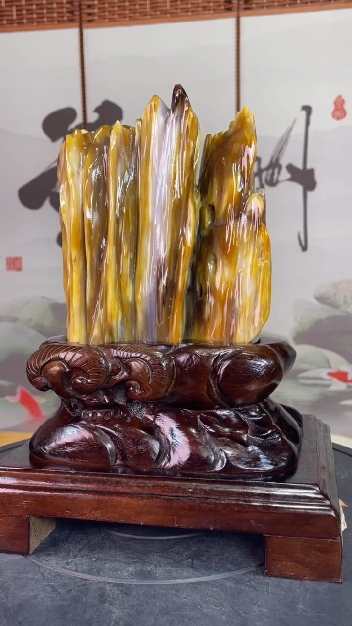 未镶嵌珠宝奇石硅化玉高28