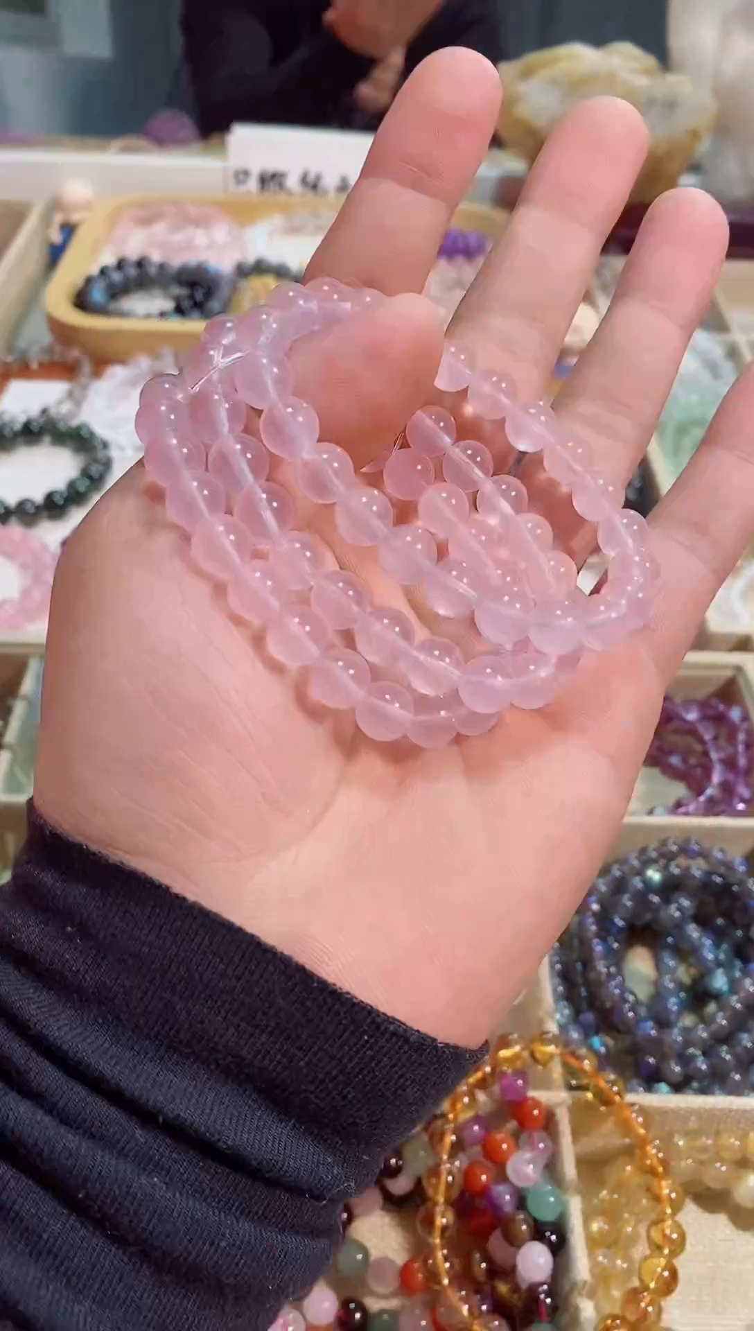 【闪购商品】水晶手链未镶嵌莫桑比克粉水晶8m+(多样性发其一）