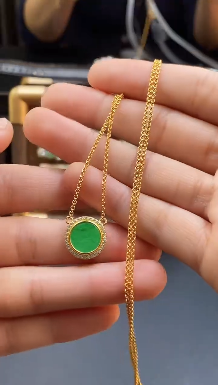 颈饰银S925镶嵌翡翠18145多样性发一