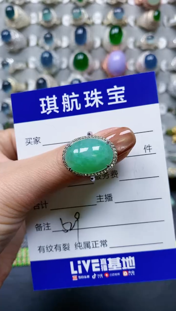 【闪购商品】翡翠戒指银S925镶嵌0529