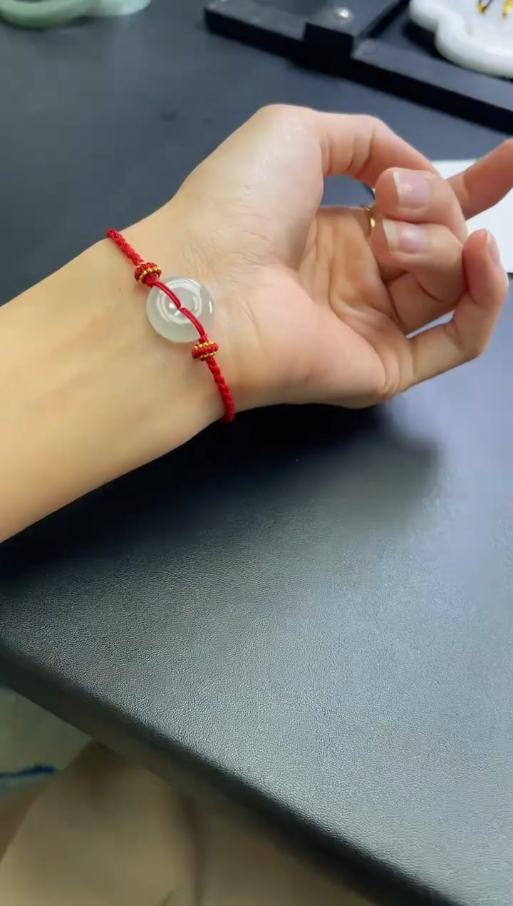 未镶嵌手绳定制翡翠若*平安扣手绳