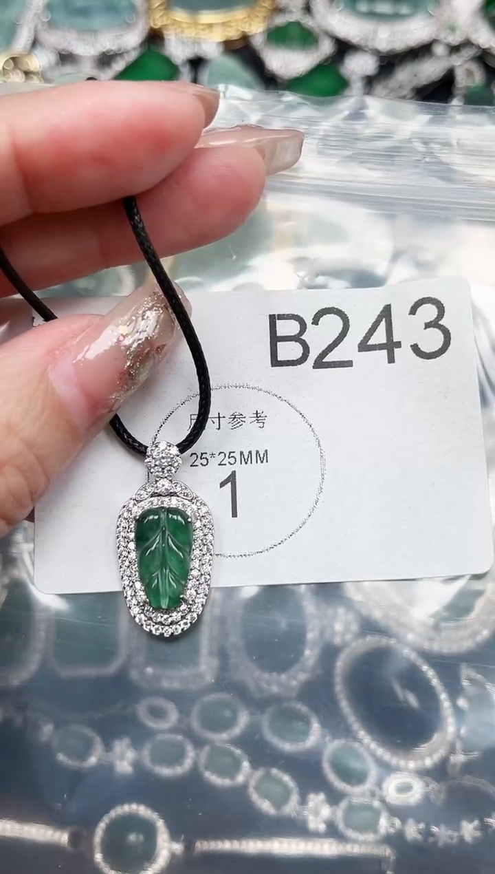 【闪购商品】翡翠颈饰未镶嵌送皮绳243