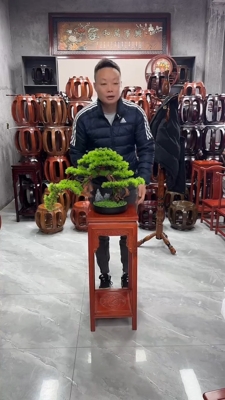 【闪购商品】花梨木类坐具花梨色 80高鱼福花架单个