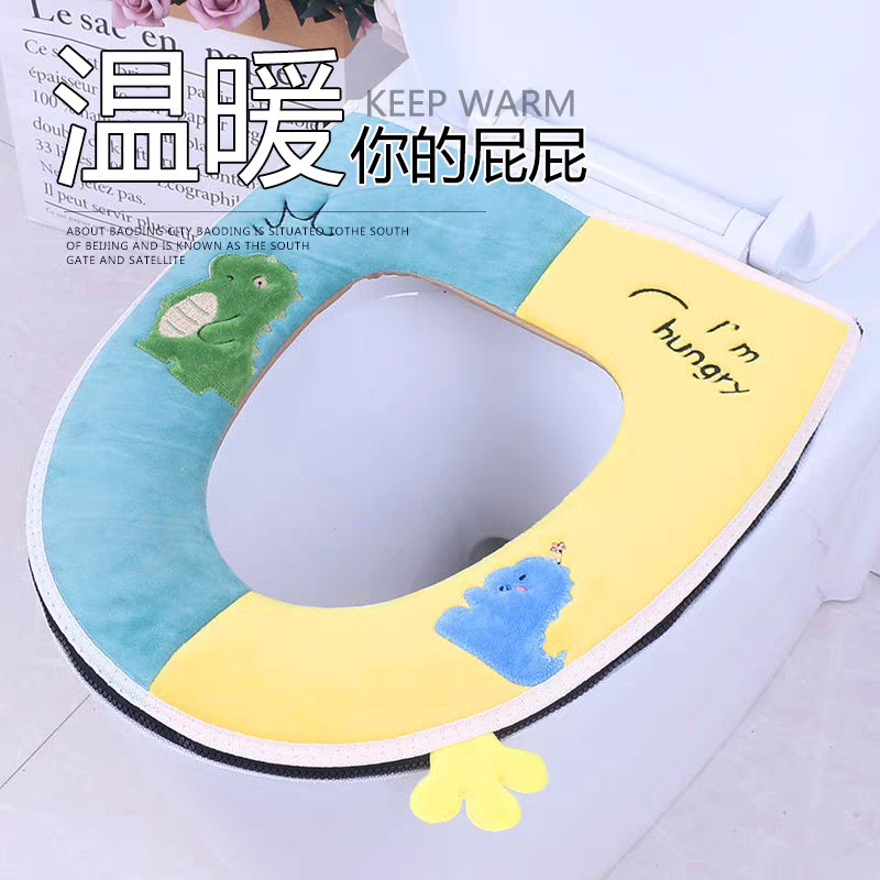 玲姐定制-可爱马桶垫坐垫家用冬季拉链款毛绒马桶垫515408