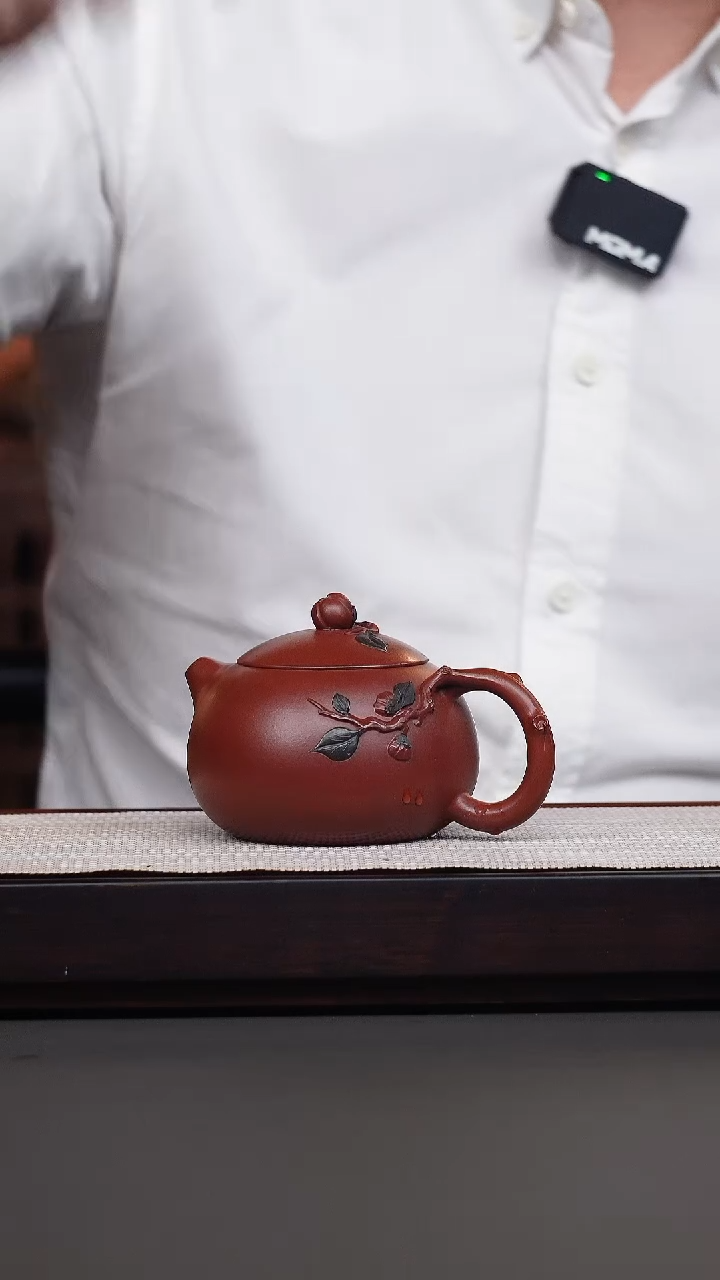 茶壶紫砂大红袍柿子西施