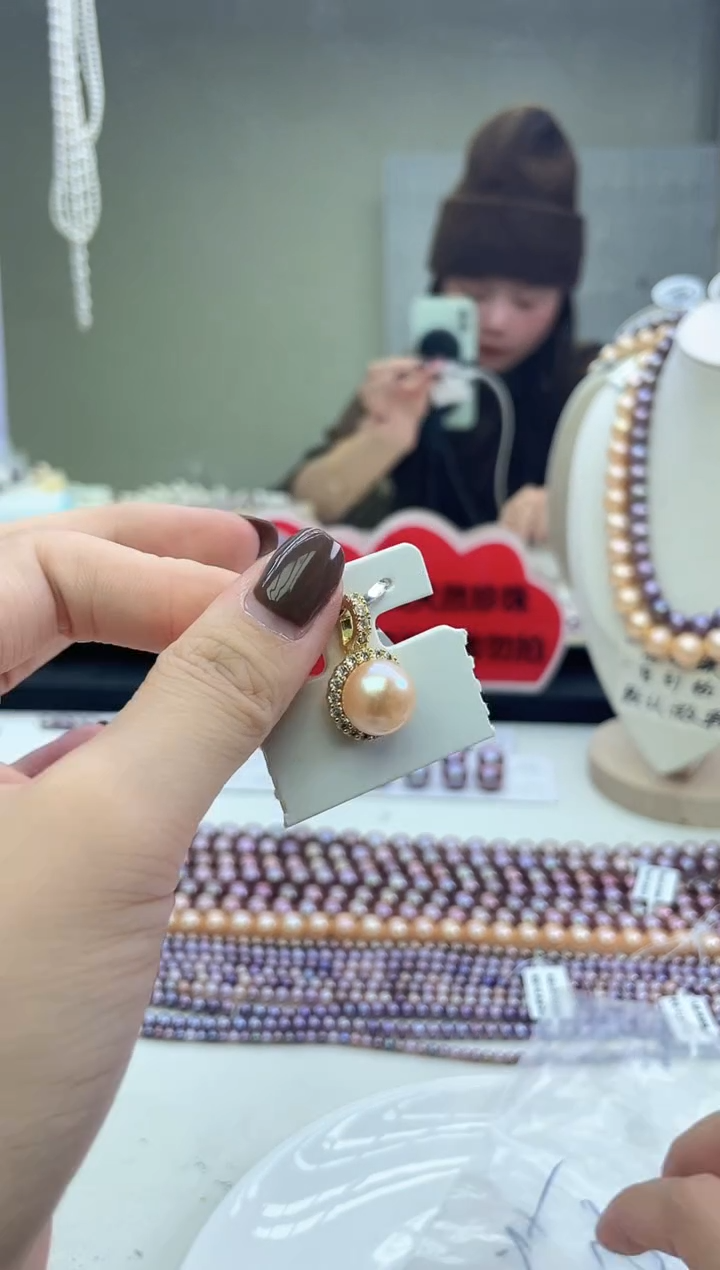 未镶嵌吊坠淡水珍珠中国红吊坠