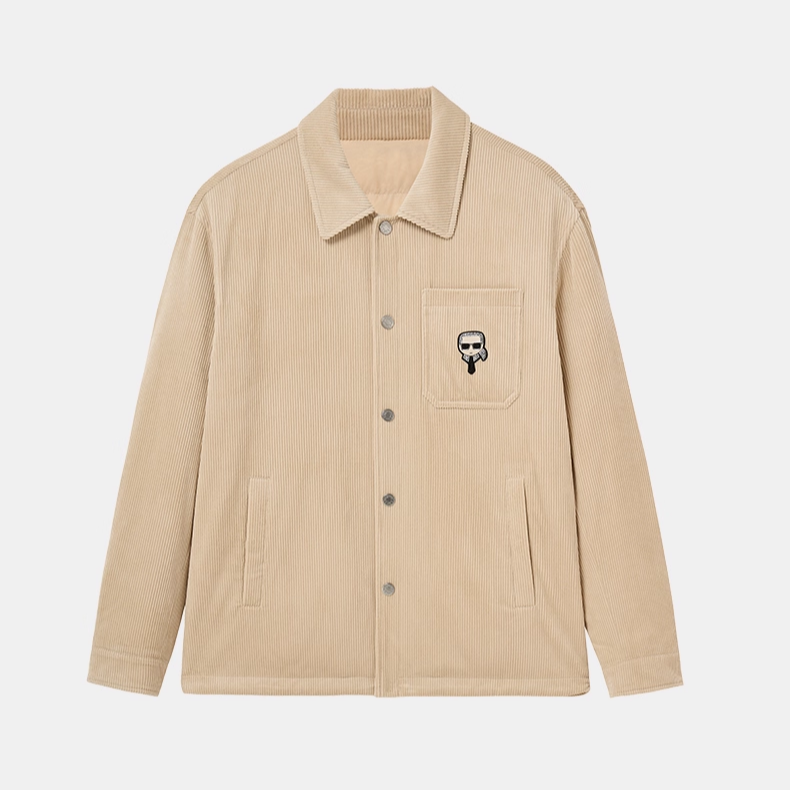 【官方男装】KARL LAGERFELD卡尔拉格斐25灯芯绒翻领鹅绒服M27Z4012