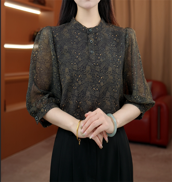 2025新款原版正品时尚气质碎花高端衬衫女春夏减龄显瘦小衫