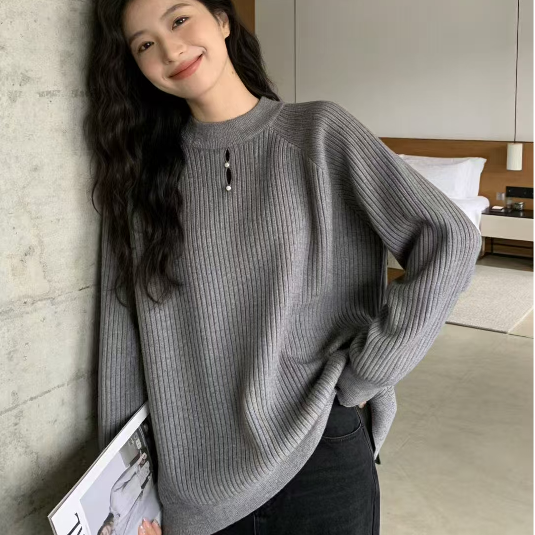 大码女装宽松版型秋冬设计感外穿中长款百搭显瘦