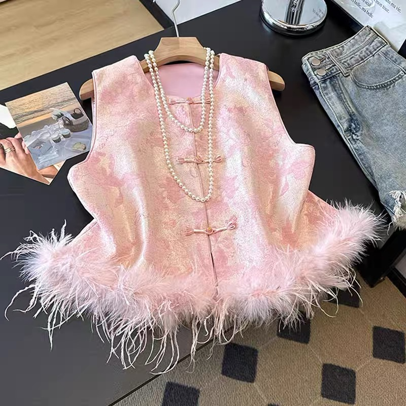 【加棉加厚】新中式提花马甲秋冬国风百搭背心盘扣坎肩