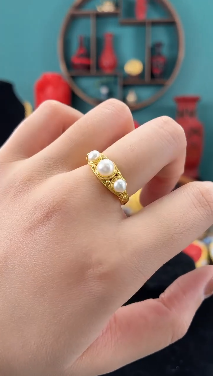 非遗手工花丝镶嵌戒指