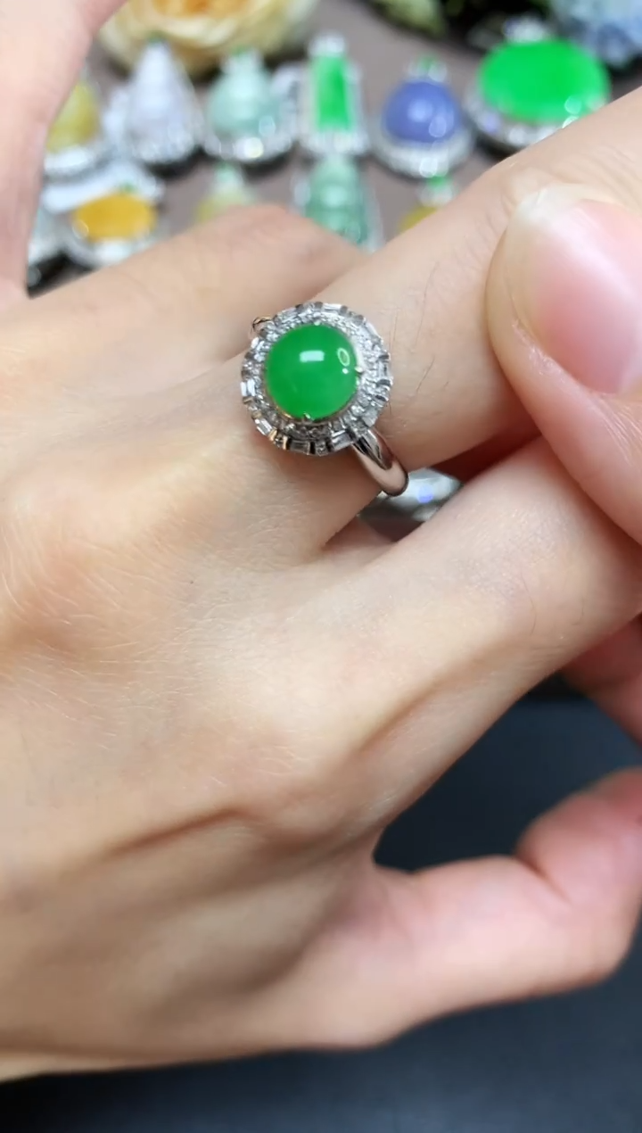 18K金镶嵌戒指翡翠119|6800