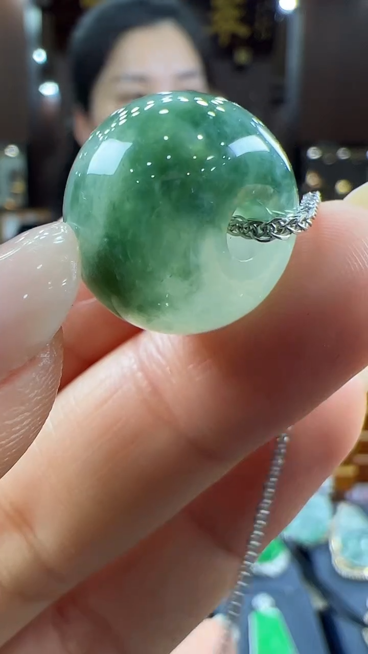 翡翠未镶嵌挂件路路通 不含链