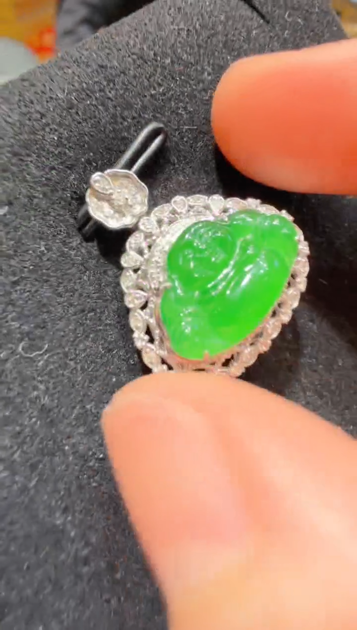 吊坠(不含链)18K金镶嵌翡翠多样性团购发一件