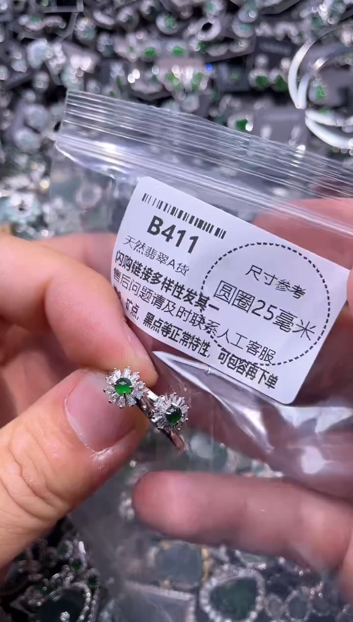 翡翠未镶嵌颈饰B411耳扣