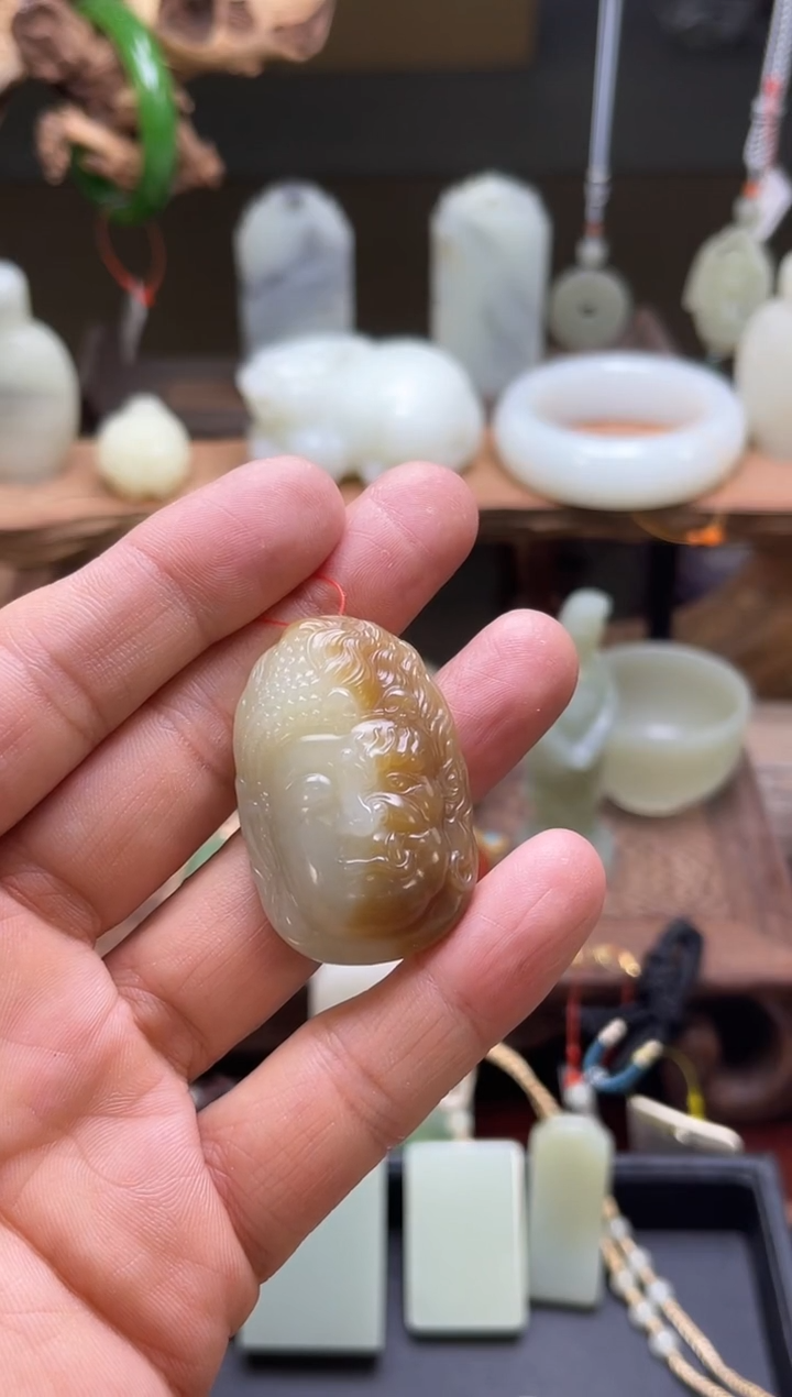 【闪购商品】和田玉吊坠未镶嵌且末糖白善恶一念 821524