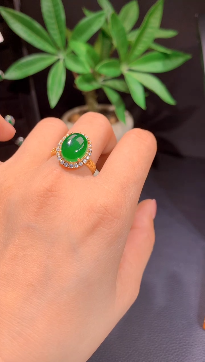 【闪购商品】翡翠银S925镶嵌戒指多样性
