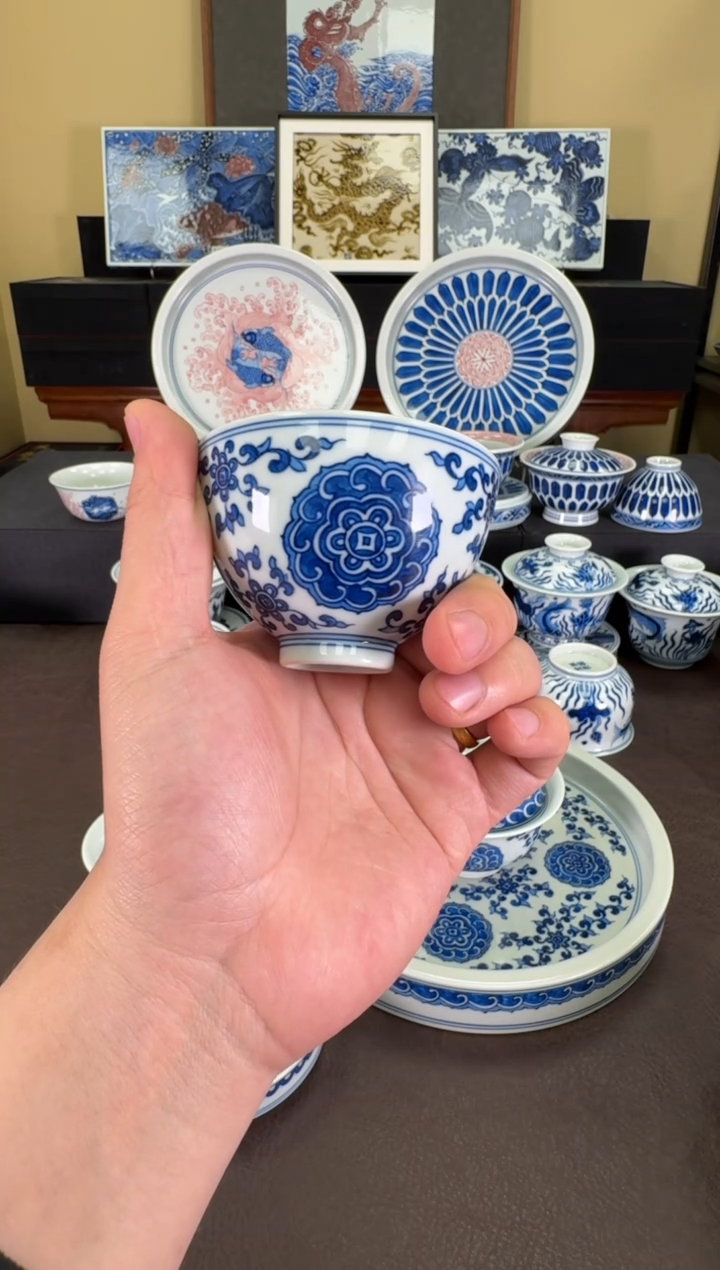 【闪购商品】羿器窑宝相花鸡心杯