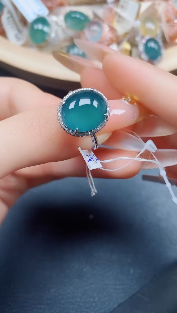 【闪购商品】翡翠戒指银S925镶嵌翡翠