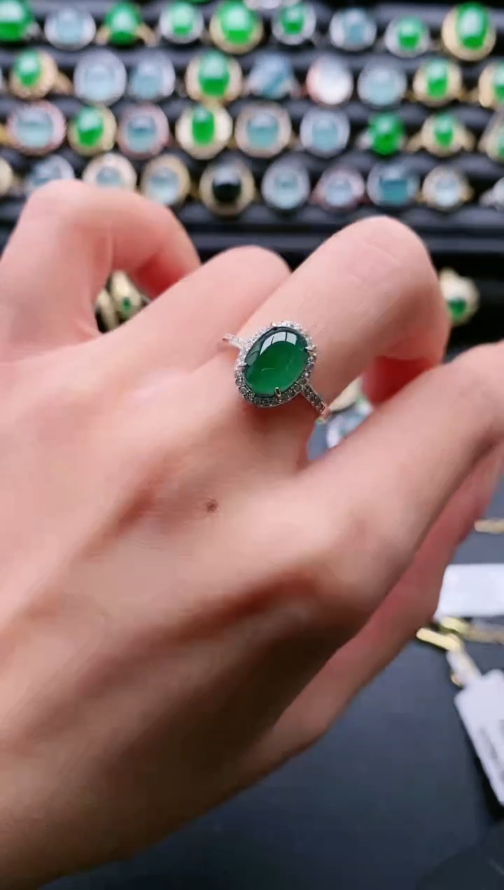 【闪购商品】翡翠戒指银S925镶嵌111111