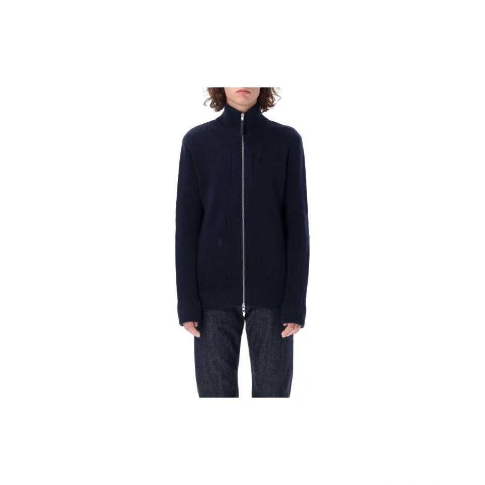 冬季新款男士针织开衫外套宽松高领M吉拉风格保暖加厚休闲【乐乐】