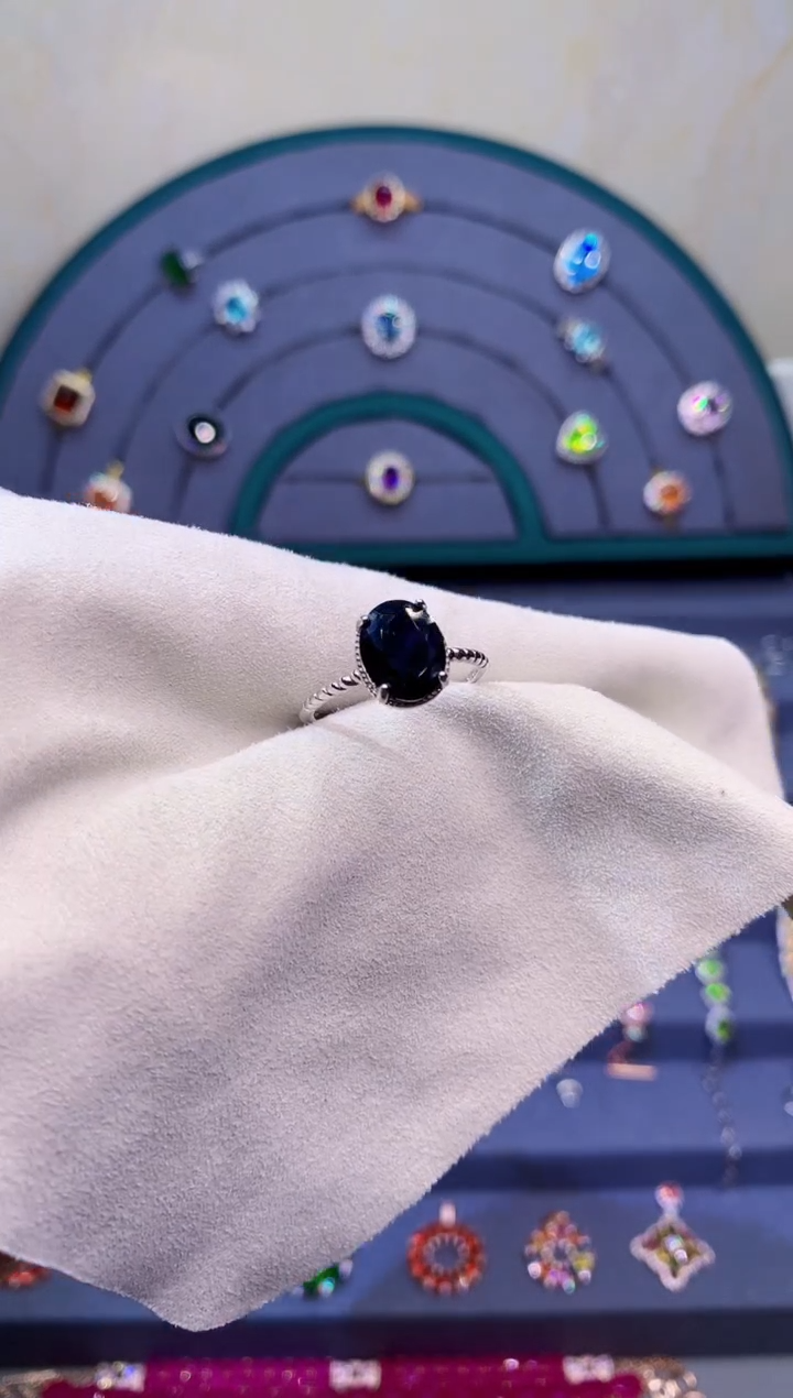 【闪购商品】蓝宝石戒指银S925镶嵌22