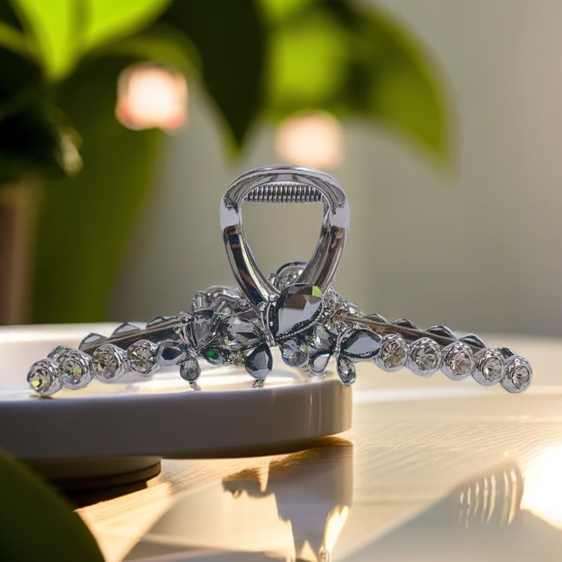 轻奢水晶超闪奥钻抓夹气质后脑勺鲨鱼夹头饰盘发高级感夹子女发卡