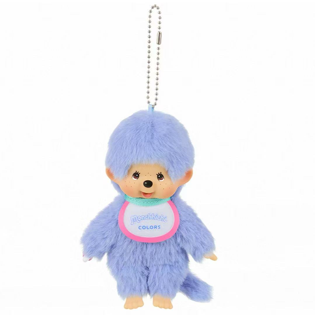 【冲绳限定】 Monchhichi 马卡龙 蓝紫色蒙奇奇钥匙扣玩偶