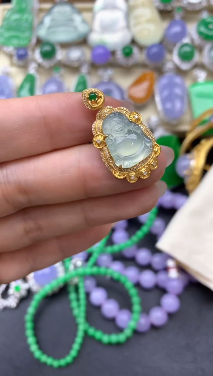 【闪购商品】翡翠颈饰18K金镶嵌325-中国好珍宝