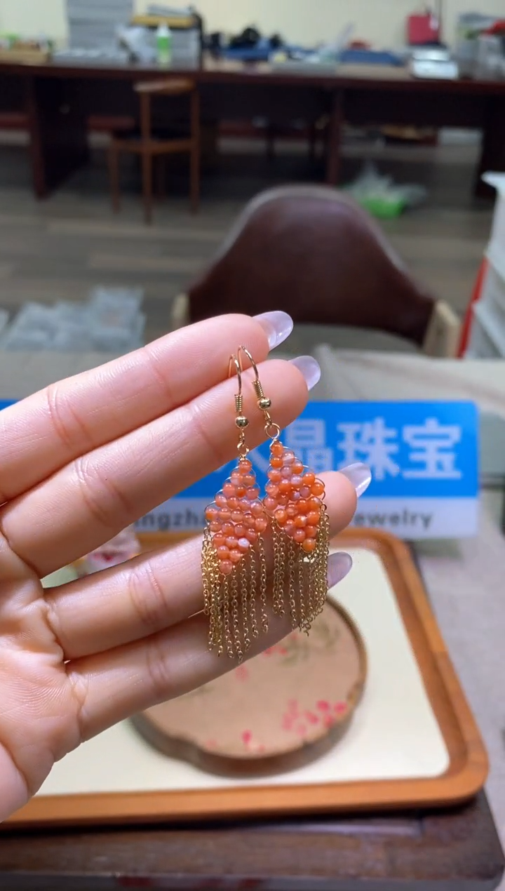 【闪购商品】南红玛瑙耳饰未镶嵌多样性发一件070