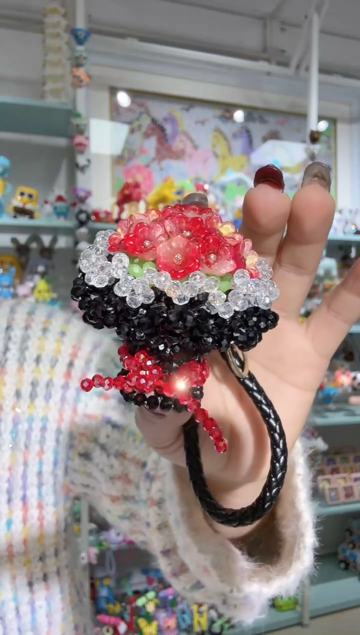 琉璃1301卡4水晶手捧花材料包1套瓷黑色