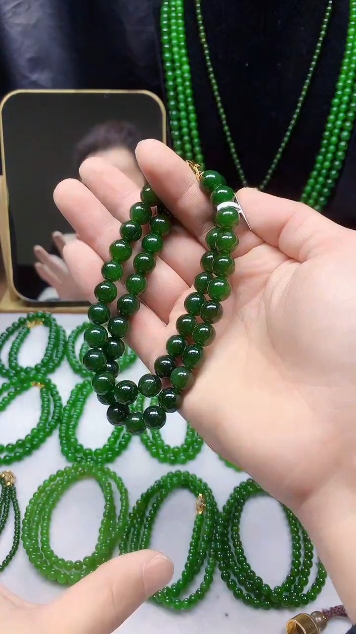 【闪购商品】和田玉（碧玉）颈饰未镶嵌卡10的48颗